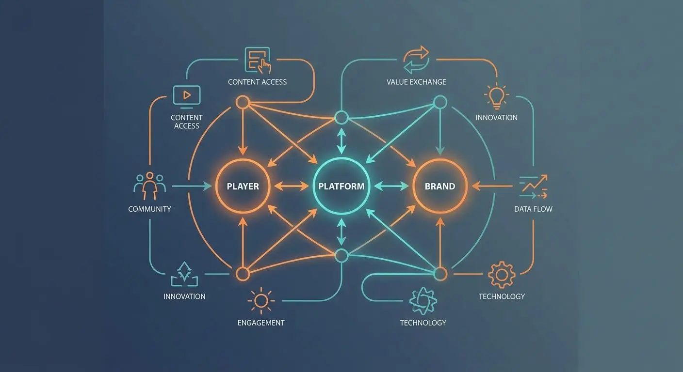Diagram showing player brand and platform relationship for PlayOJO