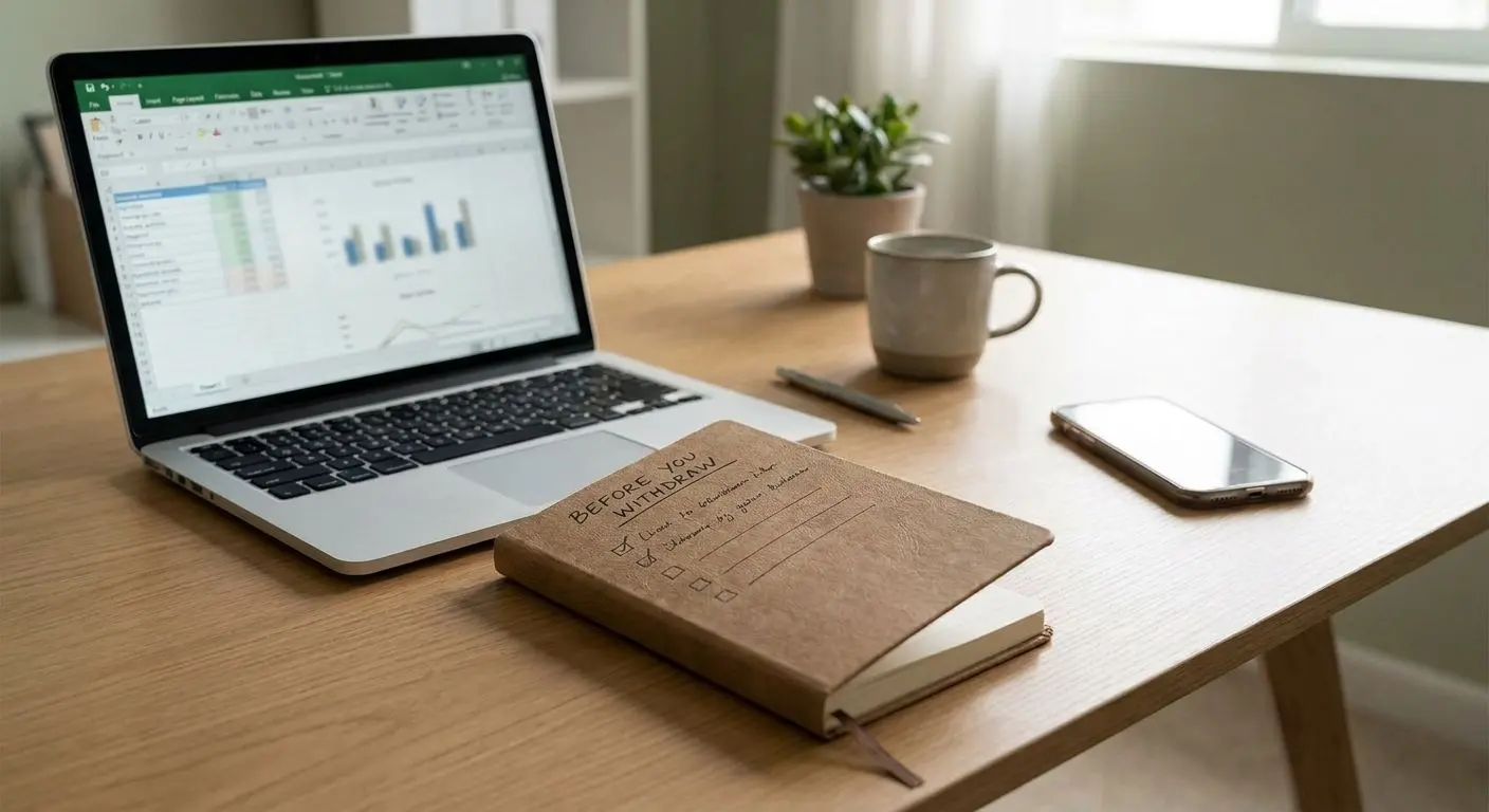 Checklist and devices for planning a withdrawal carefully