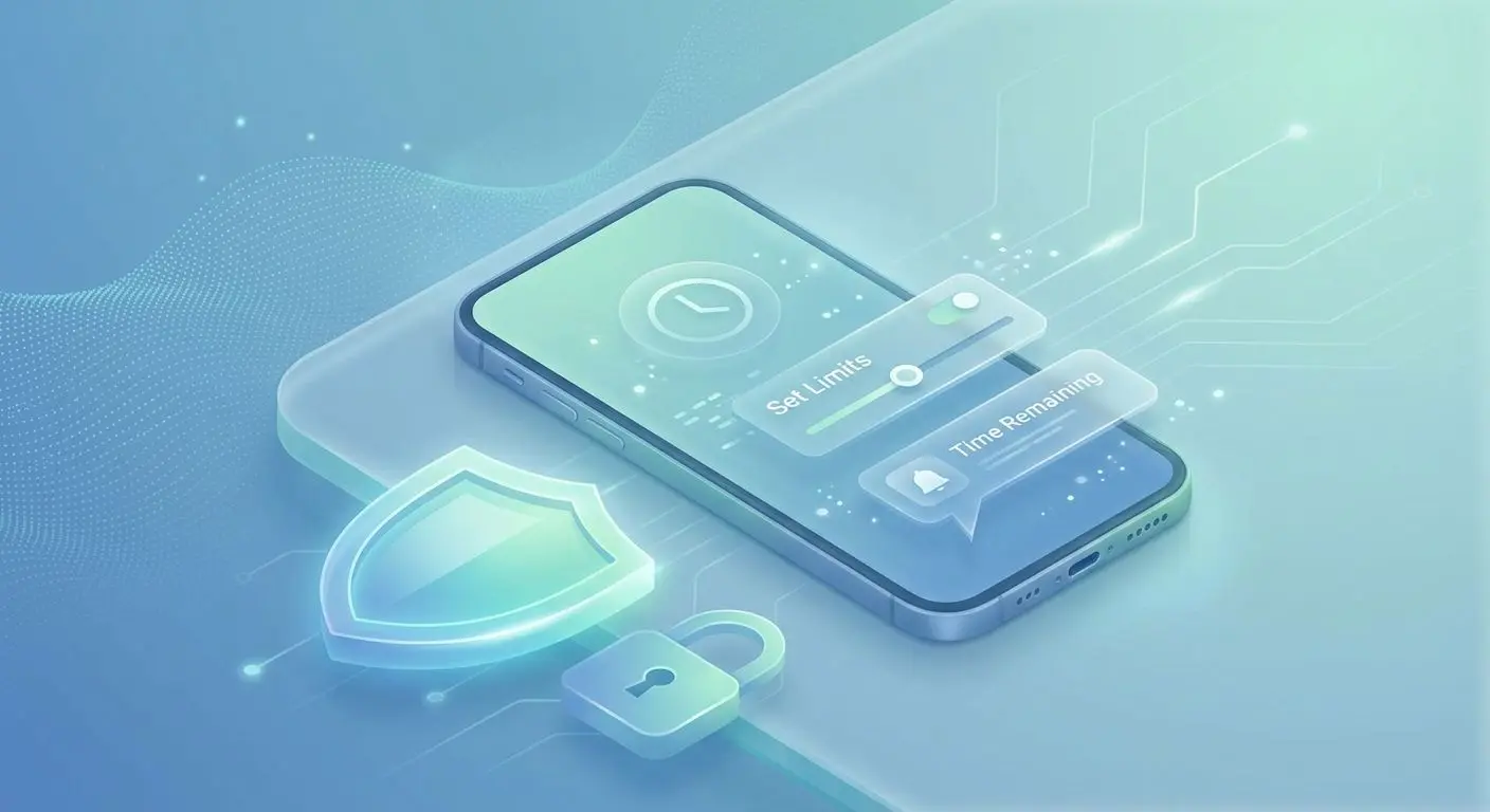 Mobile security and safer play concept with phone and shield