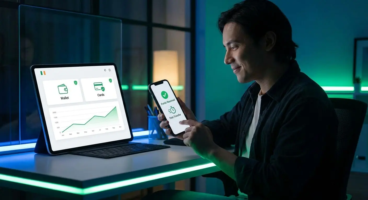 User receiving a fast payout on mobile device