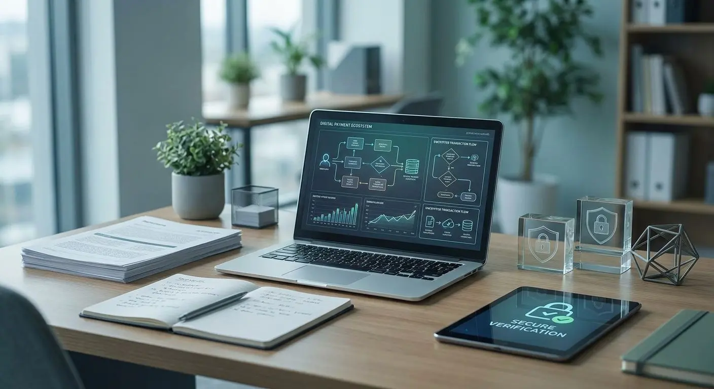 Abstract financial analysis workspace for payout research
