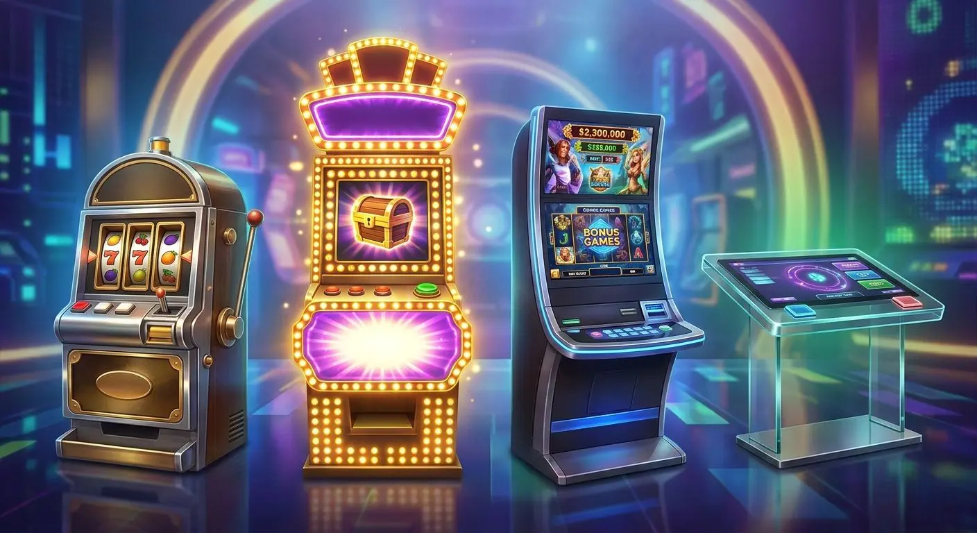 Different types of slot-style machines with varied payout profiles