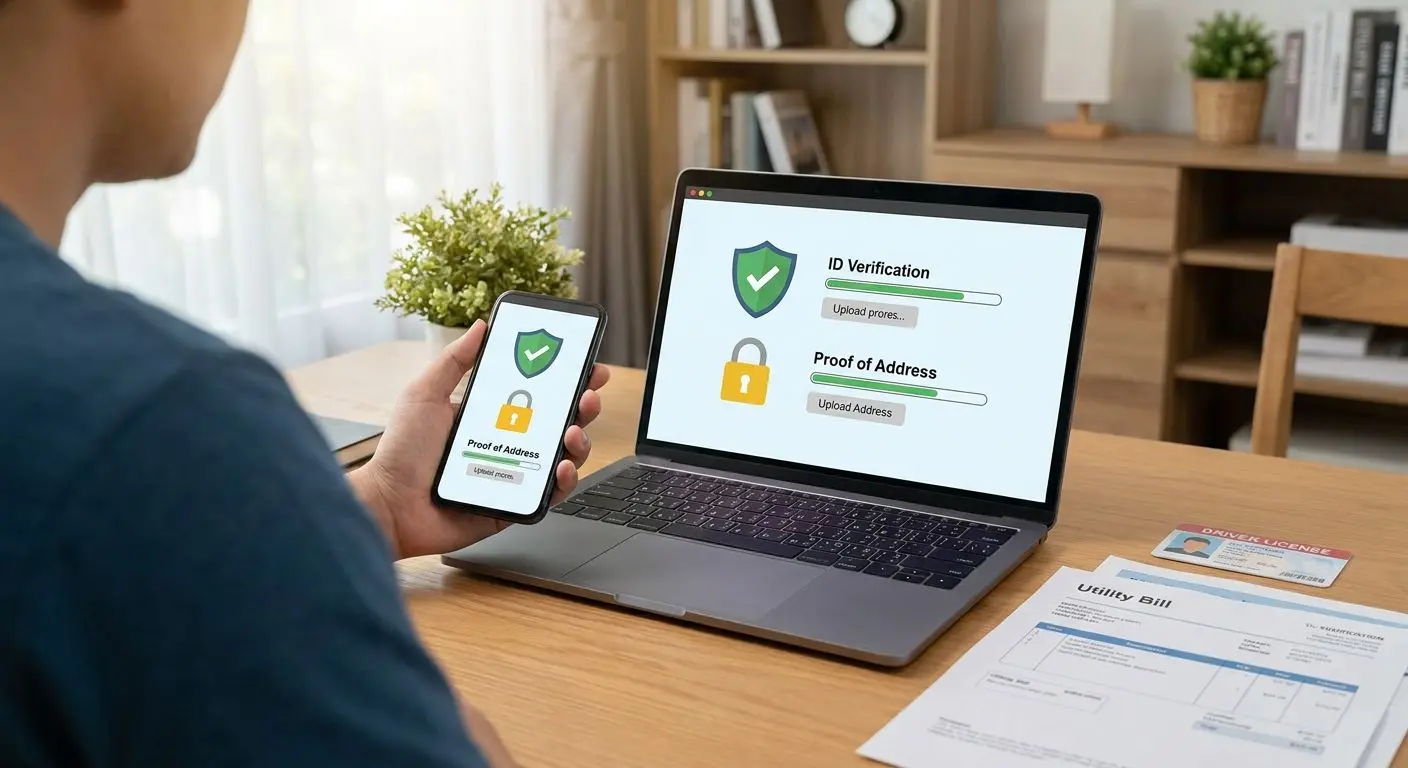 Player uploading verification documents for a faster withdrawal