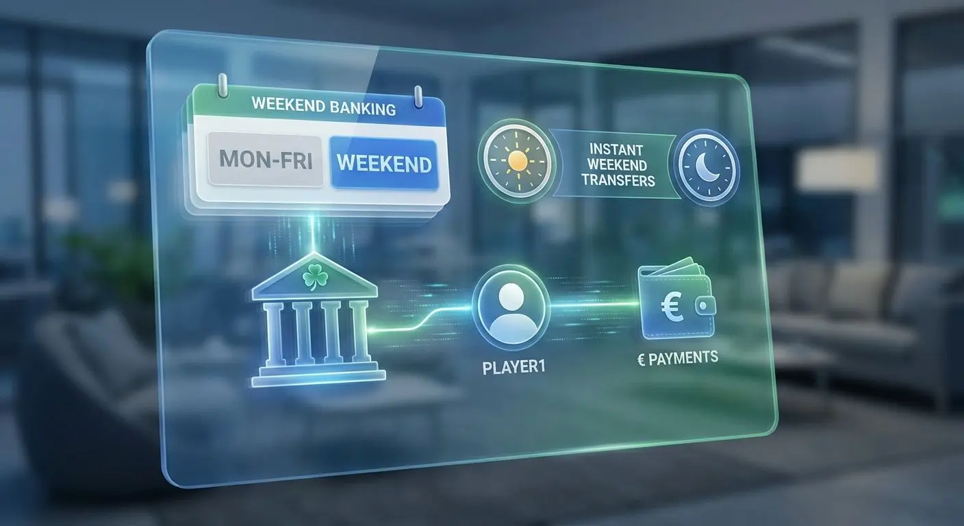 Calendar and banking flow showing business days versus weekends for online withdrawals