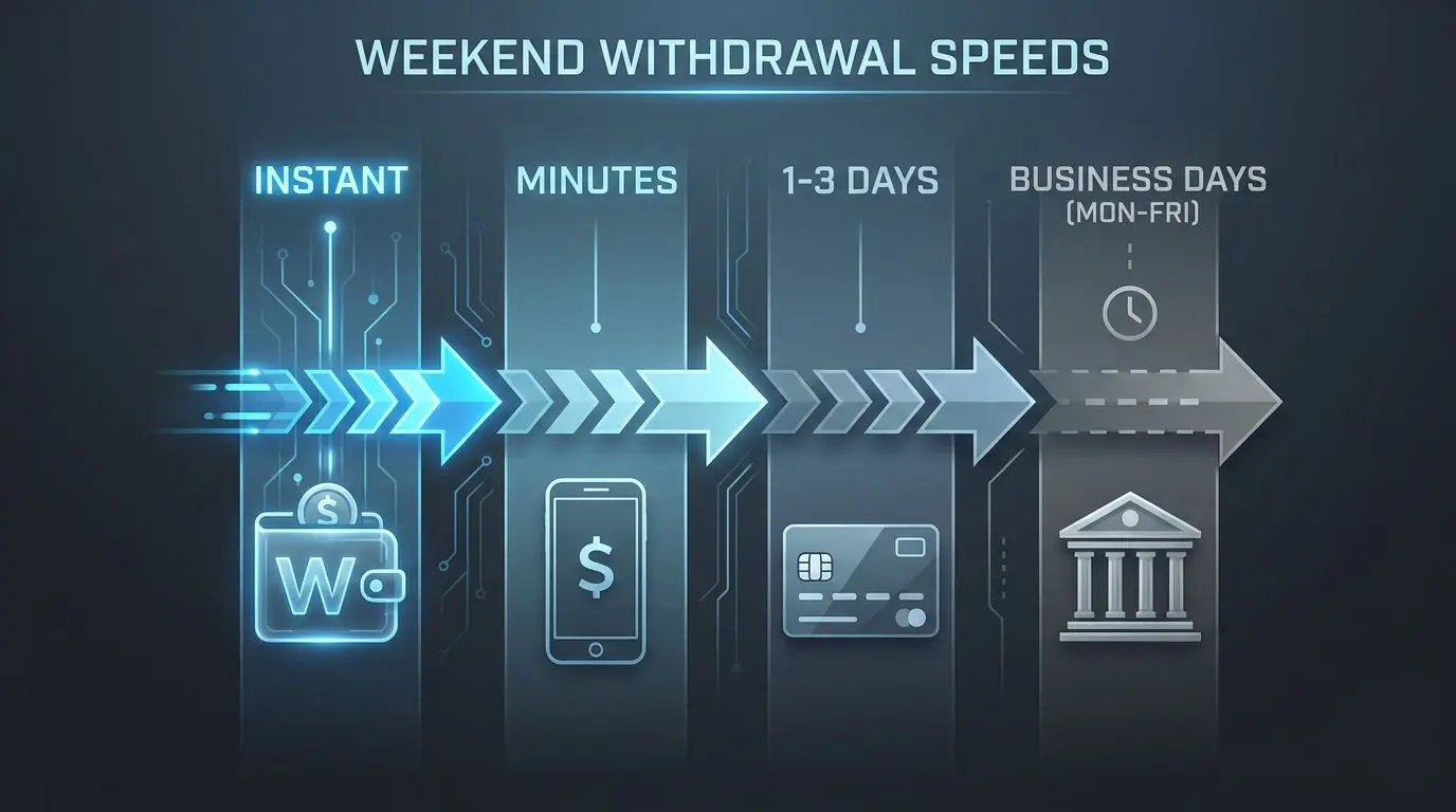 Comparison of payment method speeds for weekend payout times